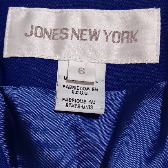 Jones New York Blazer Women Royal Blue Sz6 Pure New Wool Ejecutive Jacket - Picture 3 of 13